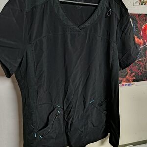 Scrubstar Black V-Neck Short Sleeve Shirt